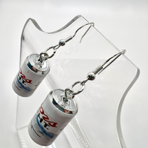 Coors Light Earrings - Beer Can Earrings - Alcohol Earrings - New Years Earrings - Picture 5 of 9